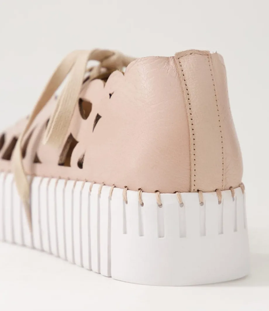 Bello Rose White Leather Sneakers
