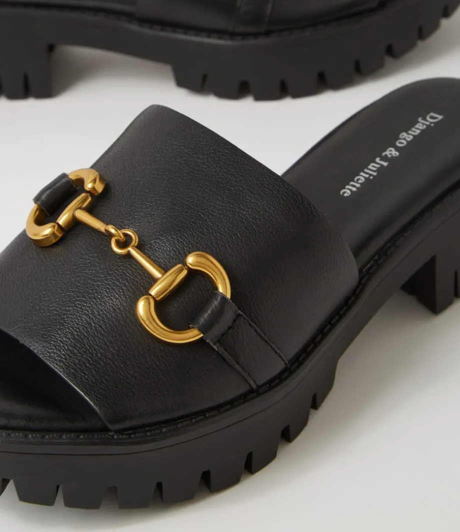 Belo Black Leather Sandals
