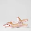 Belta W Rose Metallic Leather Sandals