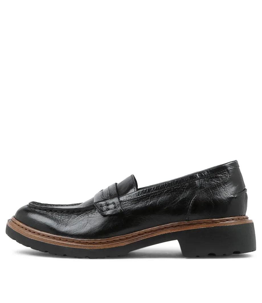Benicio Black Leather Loafers