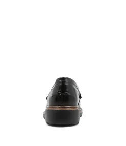 Benicio Black Leather Loafers
