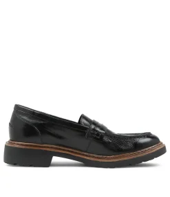 Benicio Black Leather Loafers