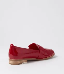 Benza Dark Red Wrinkle Patent Loafers