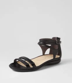 Bethie W Black Leather Sandals