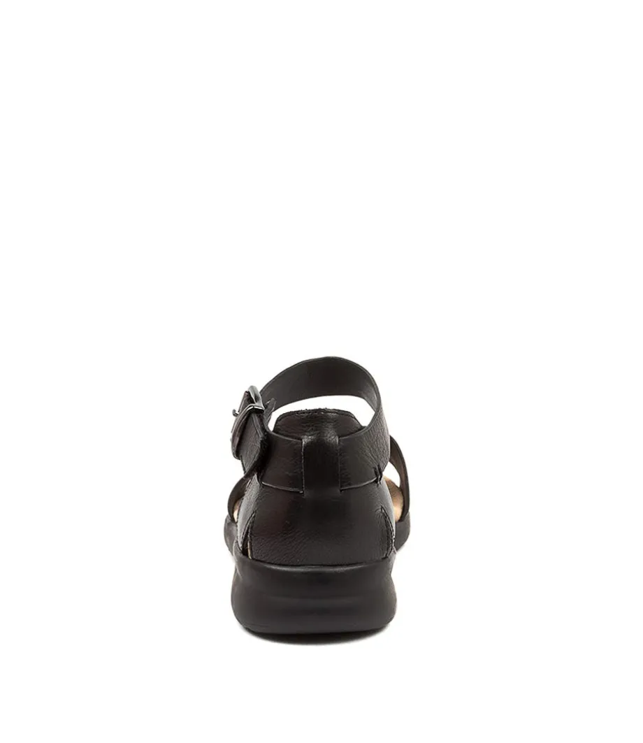 Beverly Xw Black Leather Sandals