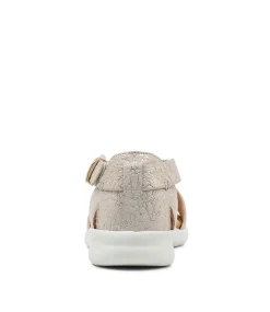 Beverly Xw Gold Daisy Leather Sandals Ws