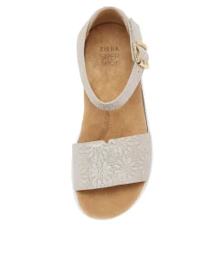 Beverly Xw Gold Daisy Leather Sandals Ws