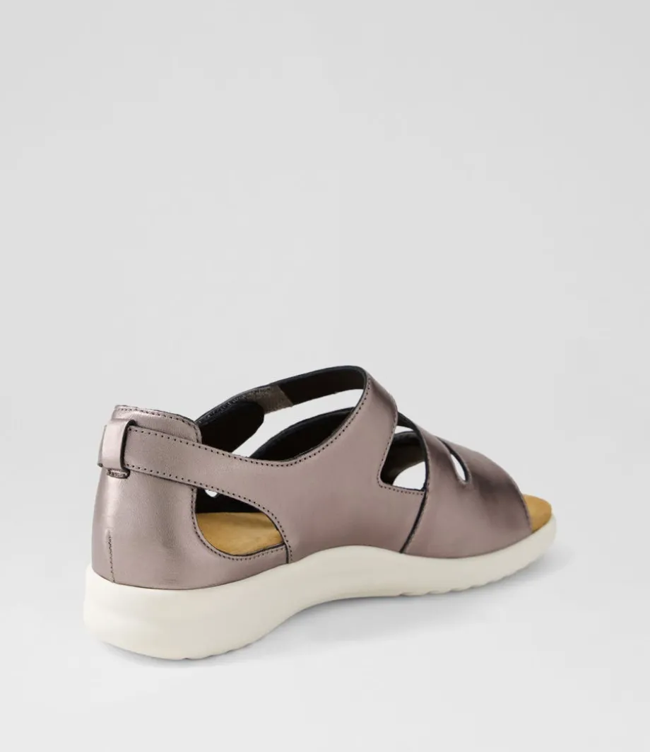 Bexleys Xw Pewter White Leather Sandals
