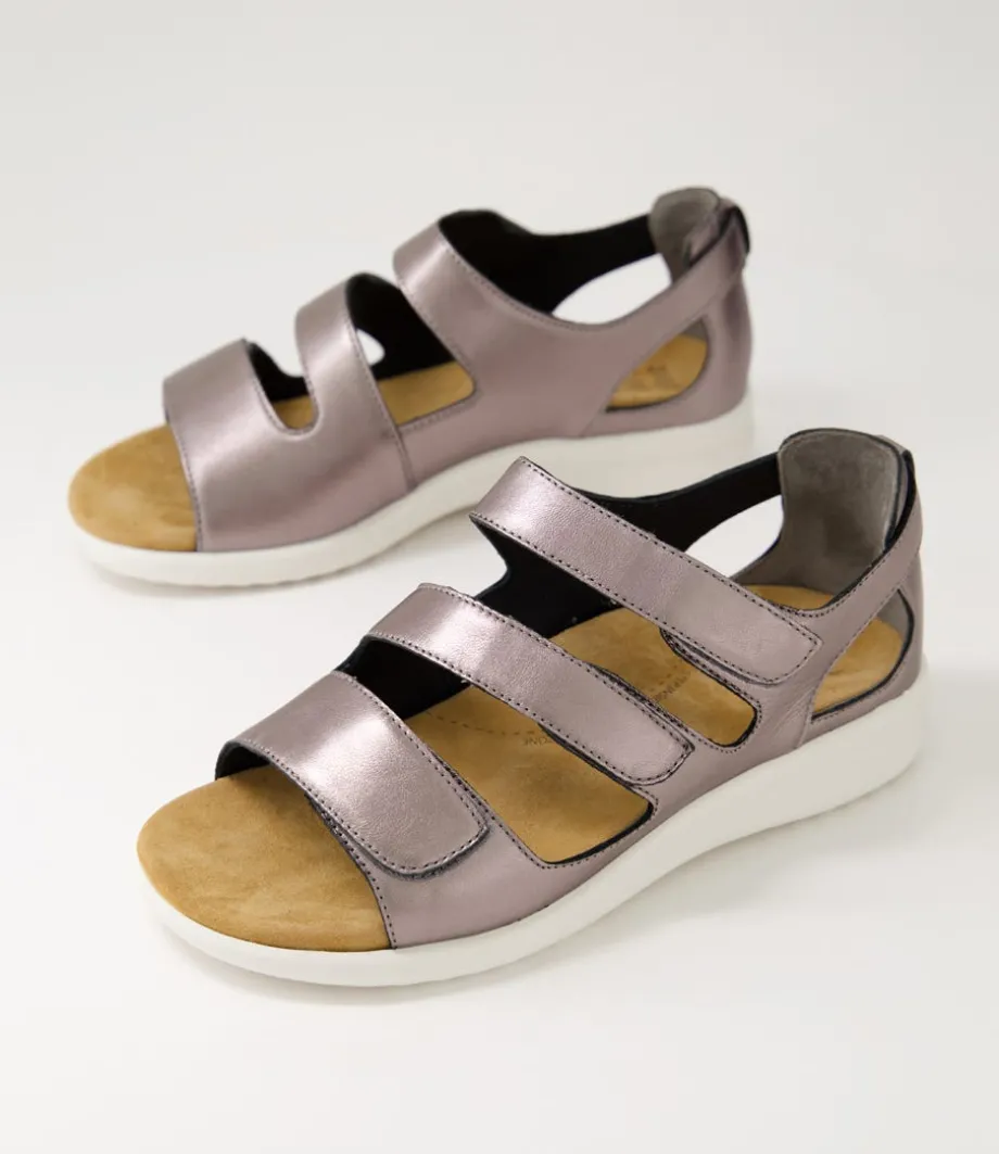 Bexleys Xw Pewter White Leather Sandals