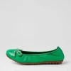 Beyond Bright Emerald Leather Ballet Flats