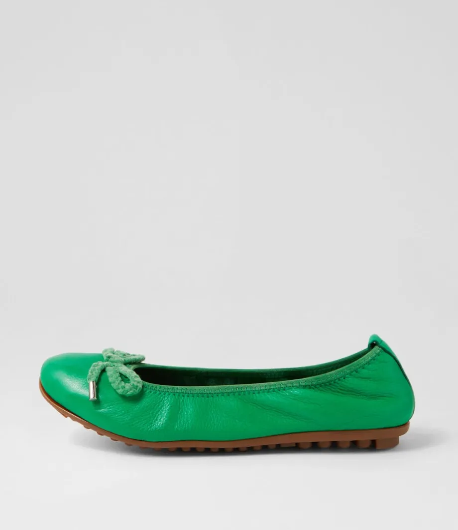 Beyond Bright Emerald Leather Ballet Flats