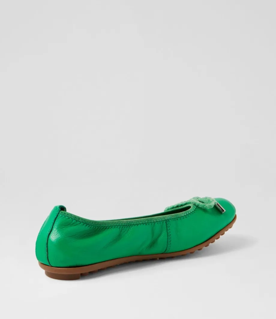 Beyond Bright Emerald Leather Ballet Flats