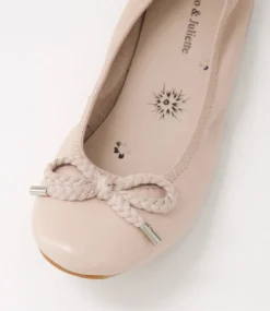 Beyond Rose Leather Ballet Flats