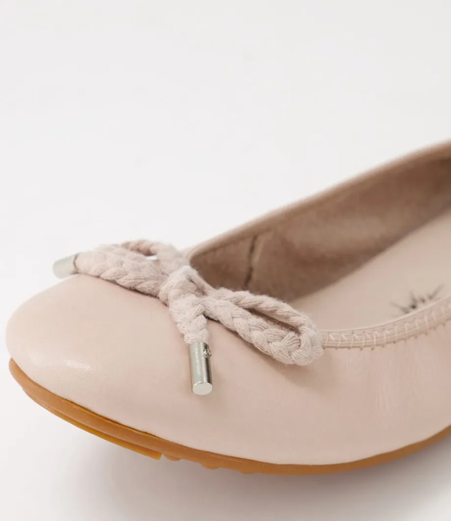 Beyond Rose Leather Ballet Flats