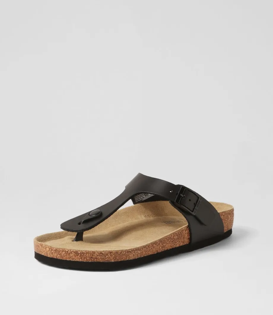 Bianca 02 Schwarz Leather Sandals
