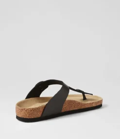 Bianca 02 Schwarz Leather Sandals