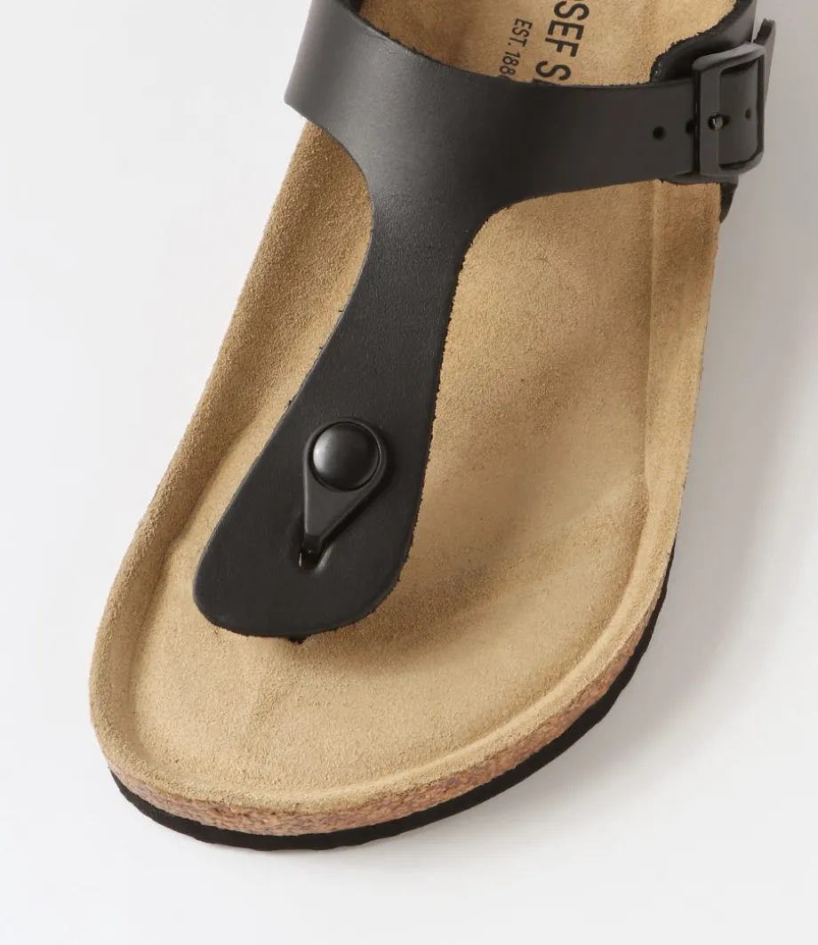 Bianca 02 Schwarz Leather Sandals