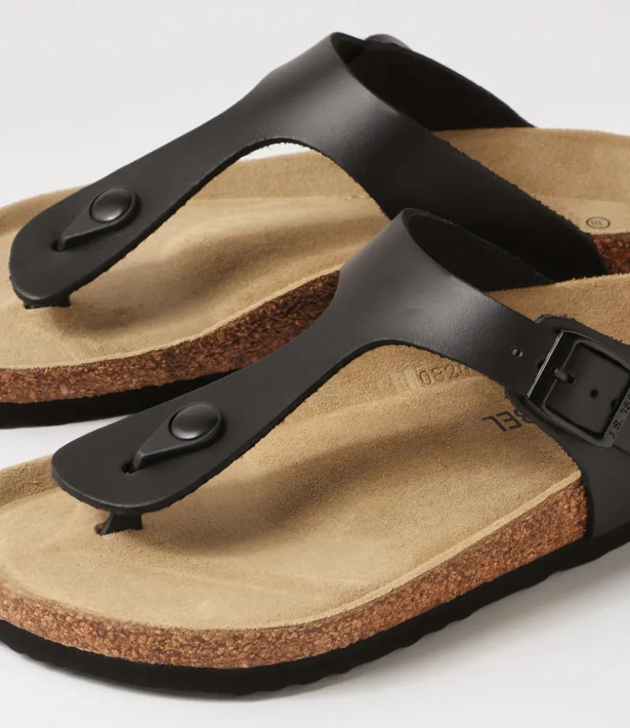 Bianca 02 Schwarz Leather Sandals