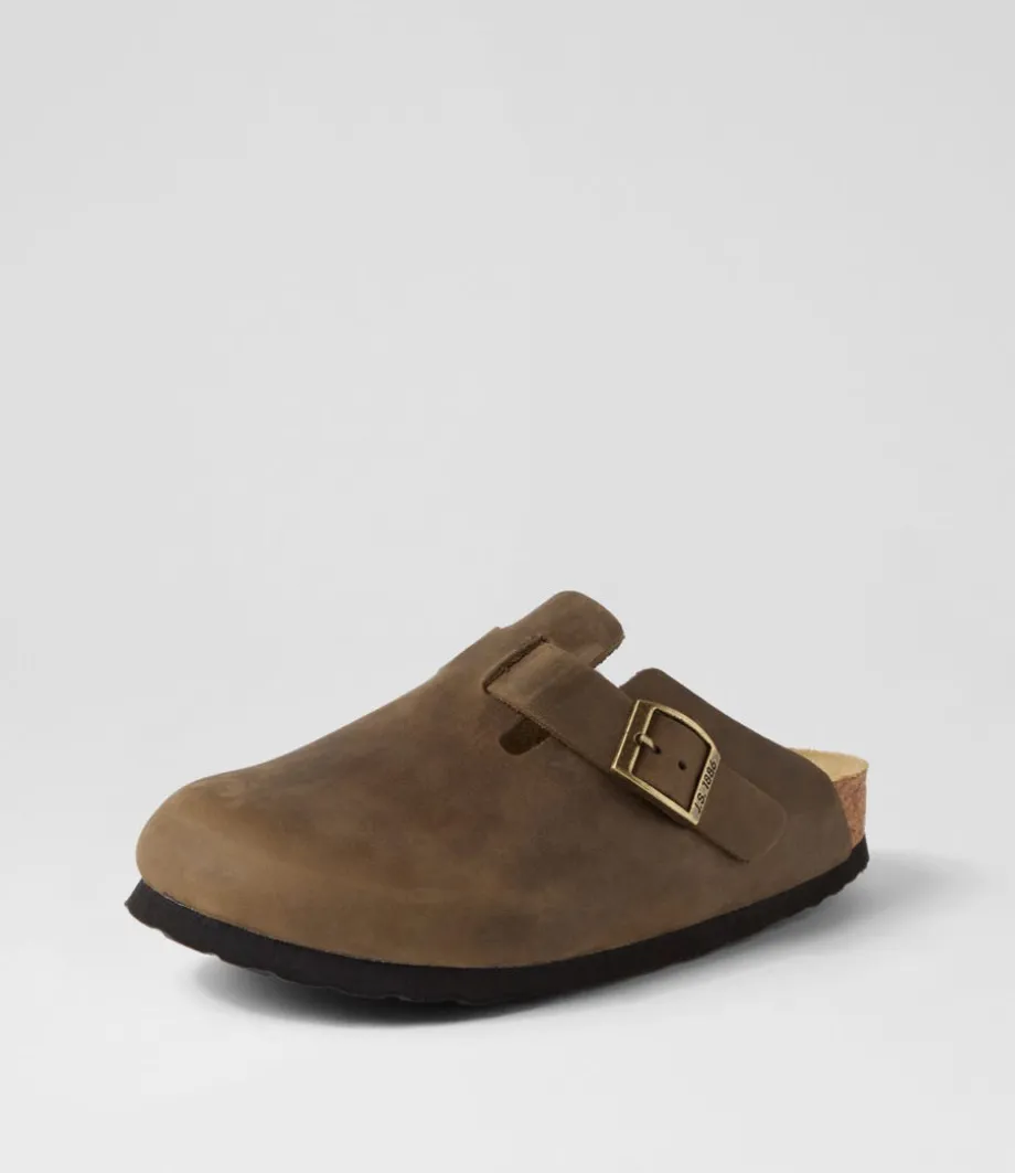 Bianca 04 Taupe Leather Flat Shoes