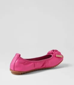 Biddies Fuchsia Leather Flat Shoes