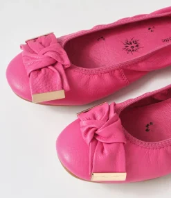Biddies Fuchsia Leather Flat Shoes