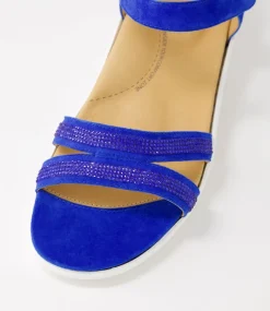 Bieda W Cobalt Jewels Suede Sandals