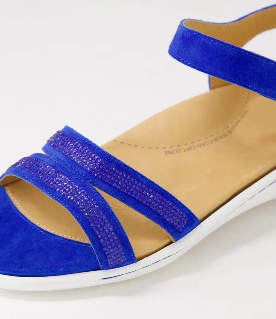Bieda W Cobalt Jewels Suede Sandals