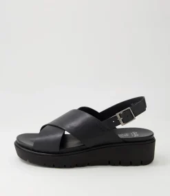 Bilbao 02 Black Leather Sandals