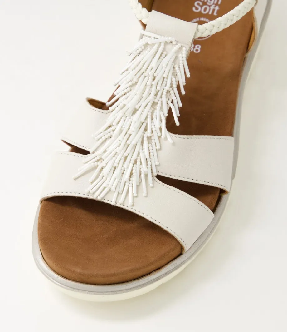 Bilbao 12 Cream Leather Sandals