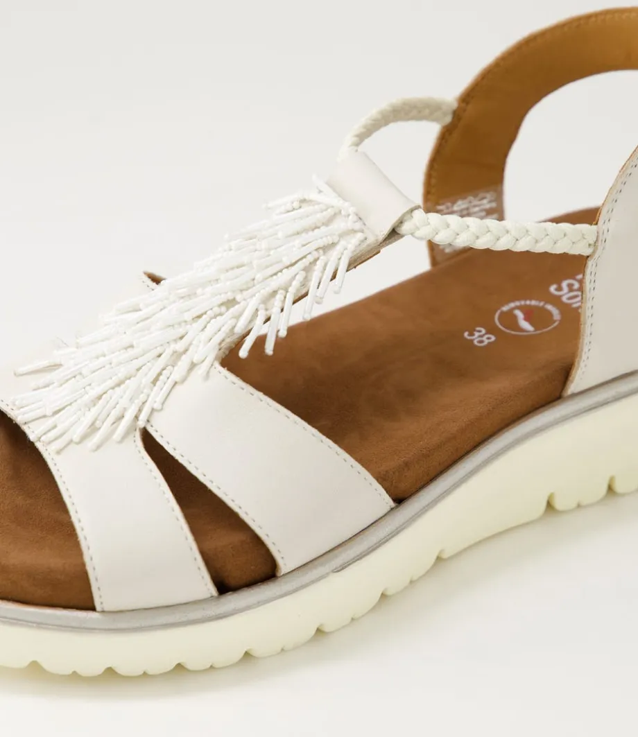 Bilbao 12 Cream Leather Sandals