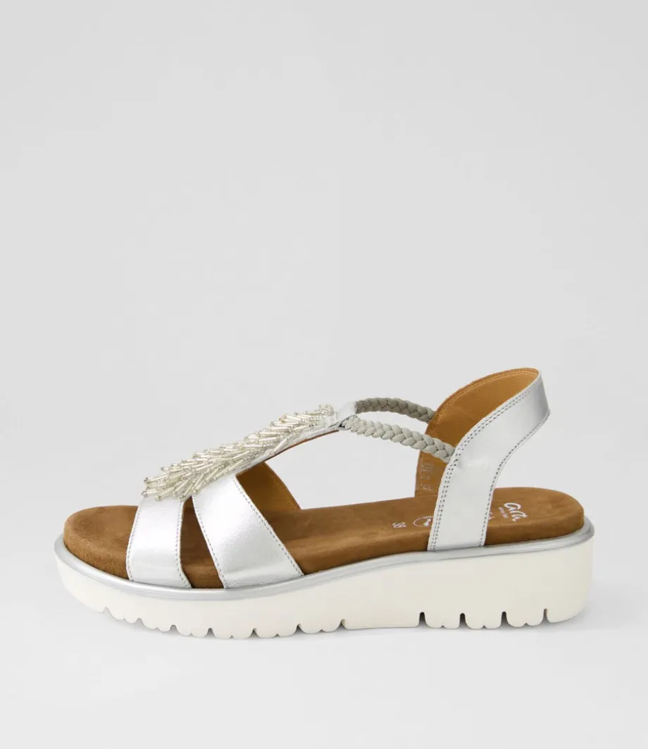 Bilbao 12 Silber Leather Sandals