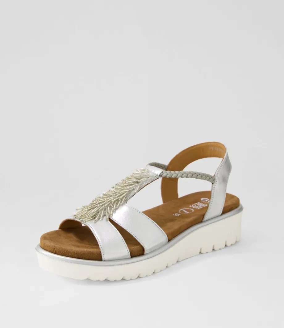 Bilbao 12 Silber Leather Sandals