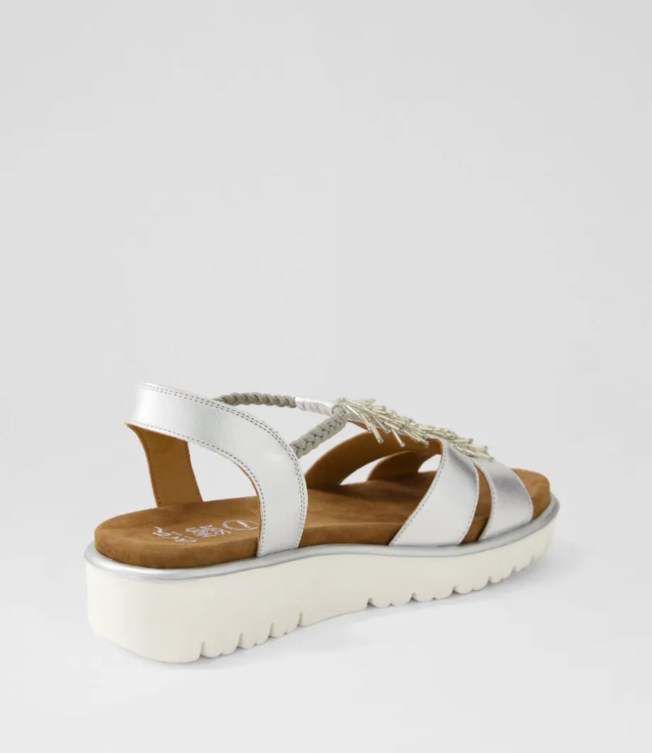 Bilbao 12 Silber Leather Sandals