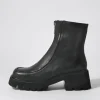 Bilbay Black Leather Ankle Boots