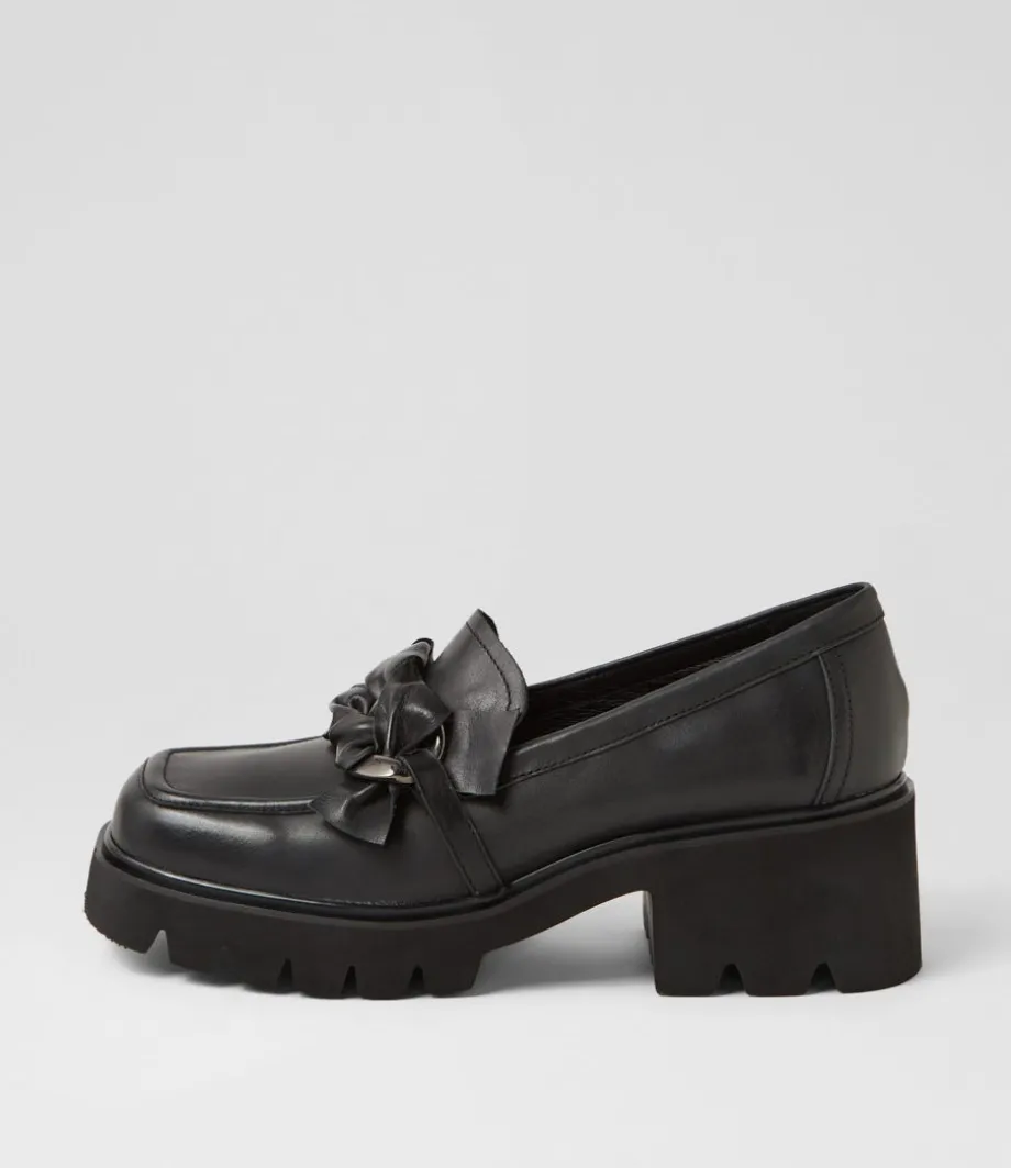 Bizmo Black Leather Heels