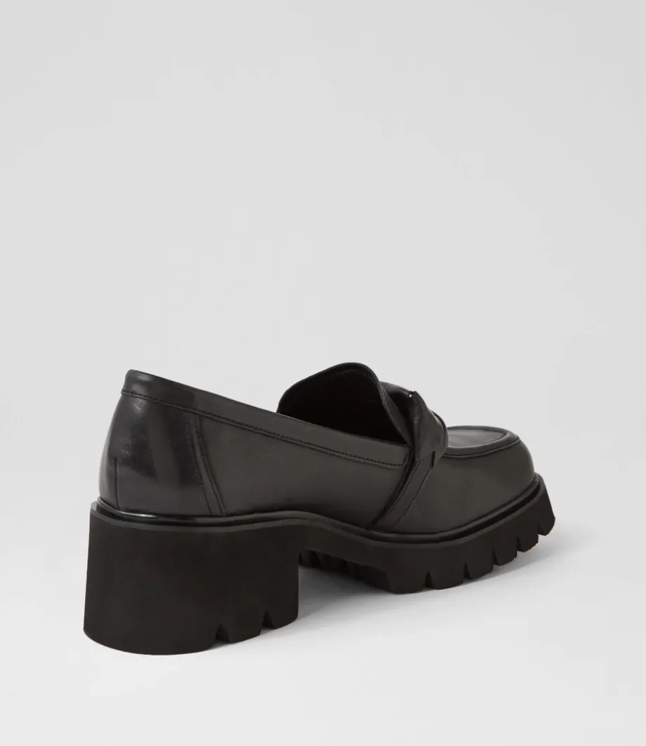 Bizmo Black Leather Heels