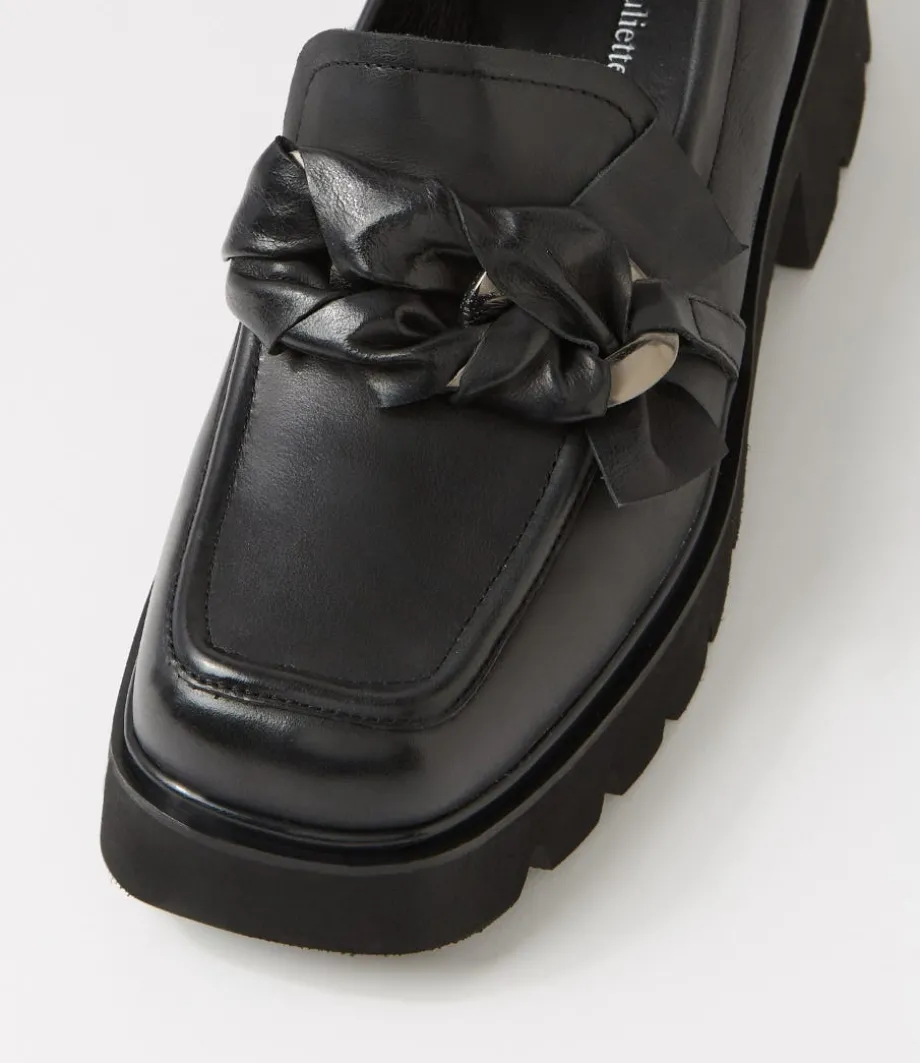 Bizmo Black Leather Heels