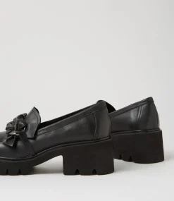 Bizmo Black Leather Heels