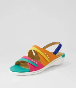Bizzy W Bright Multi Leather Sandals
