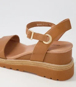 Boogly Dark Tan Leather Sandals