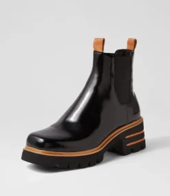 Breda Black Box Tan Leather Chelsea Boots