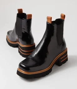 Breda Black Box Tan Leather Chelsea Boots