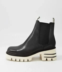 Breda Black Vanilla Box Leather Chelsea Boots