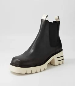 Breda Black Vanilla Box Leather Chelsea Boots