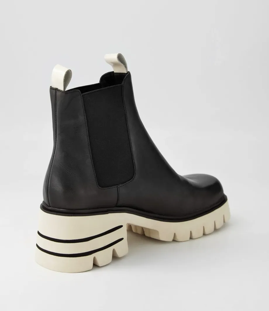 Breda Black Vanilla Box Leather Chelsea Boots