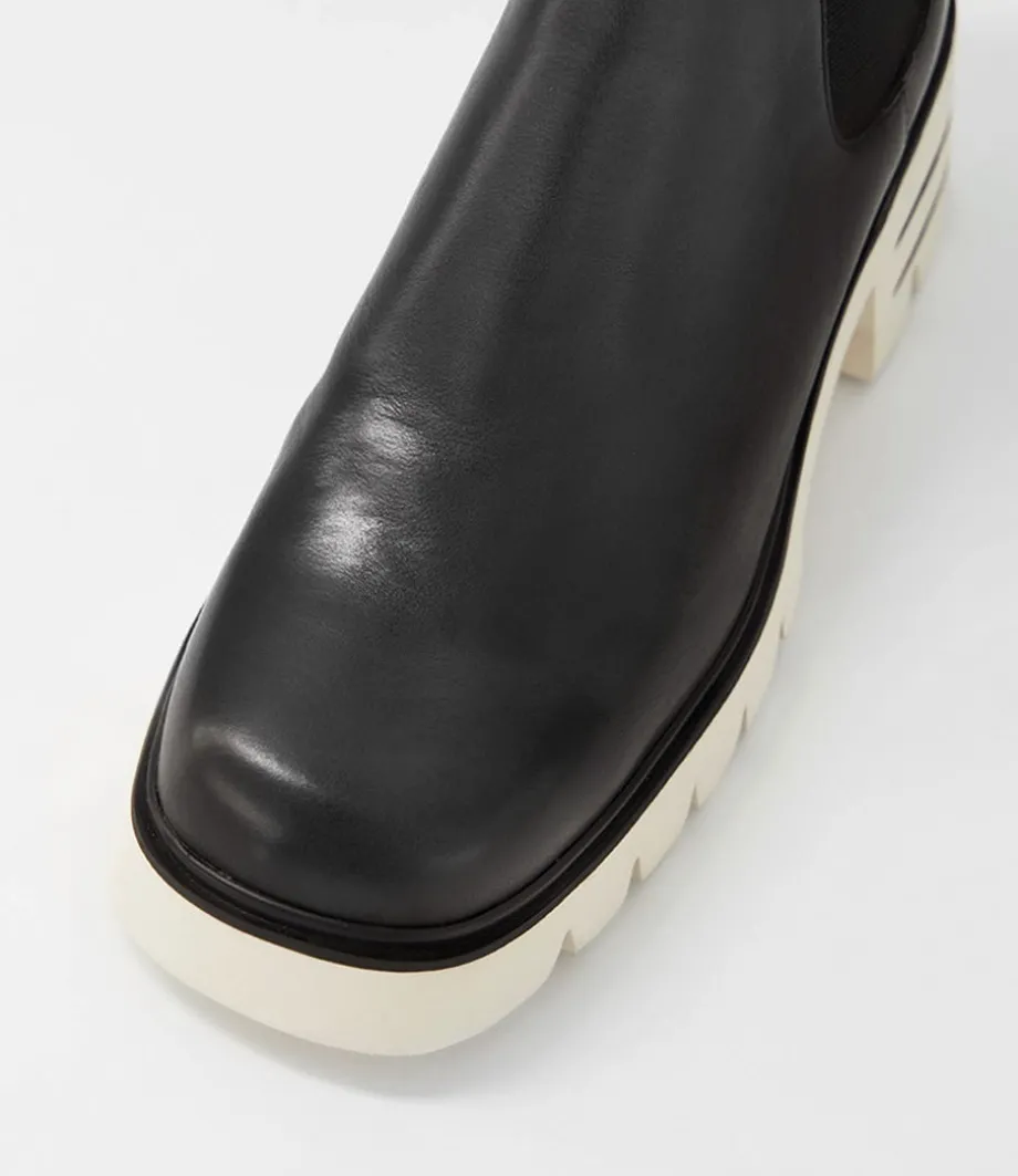 Breda Black Vanilla Box Leather Chelsea Boots