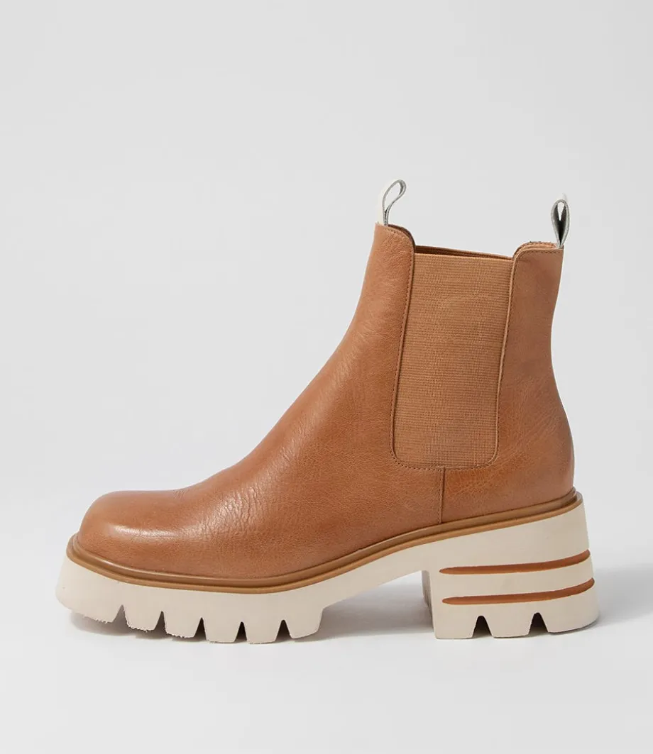 Breda Tan Vanilla Box Leather Chelsea Boots