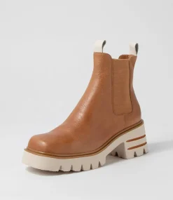Breda Tan Vanilla Box Leather Chelsea Boots