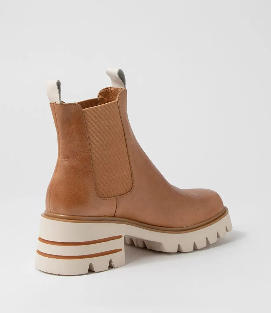 Breda Tan Vanilla Box Leather Chelsea Boots