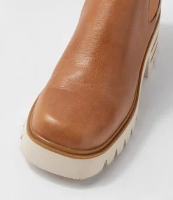 Breda Tan Vanilla Box Leather Chelsea Boots